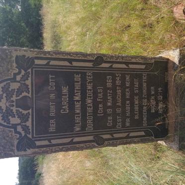 WEDEMEYER Caroline Wilhelmine Mathilde Dorothea nee FULS 1869-1945