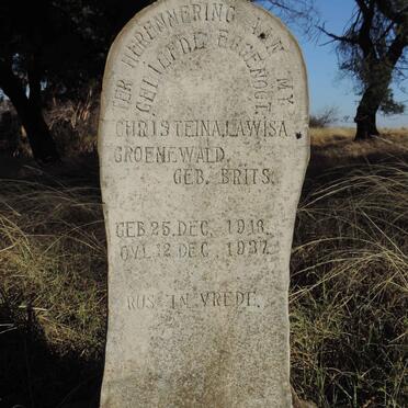 GROENEWALD Christeina Lawisa nee BRITS 1918-1937