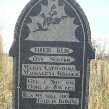 KRUGER Maria Catharina Magdalena 1887-1925
