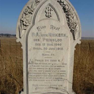 NIEKERK P.A., van nee PRINSLOO 1840-1916