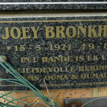 BRONKHORST Joey 1921-2003
