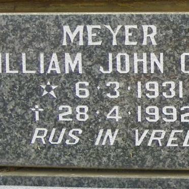 MEYER William John Carl 1931-1992