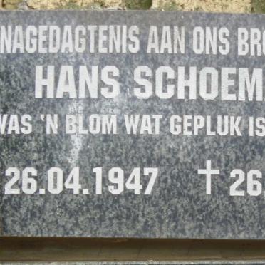 SCHOEMAN Hans 1947-20??