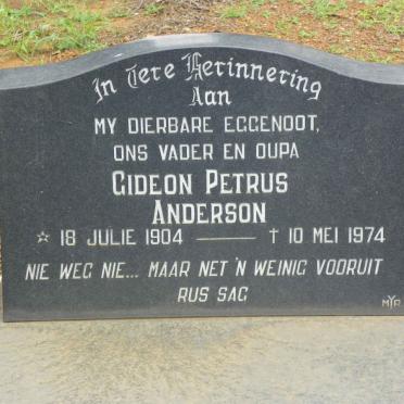 ANDERSON Gideon Petrus 1904-1974