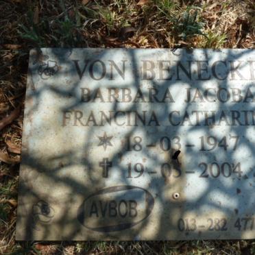 BENECKE Barbara Jacoba Francina Catharina, von 1947-2004