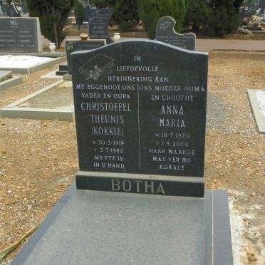 BOTHA Christoffel Theunis 1919-1982 &amp; Anna Maria 1920-2002