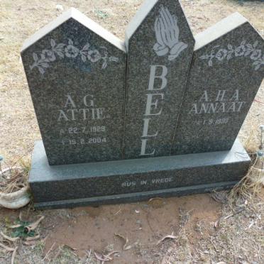 BELL A.G. 1929-2004 &amp; A.H.A. 1933-