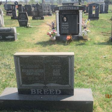BREED Hermanus Jacobus Christoffel 1937-2007 &amp; Elsie Maria 1943-