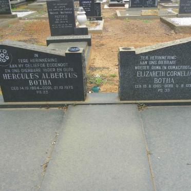 BOTHA Hercules Albertus 1904-1975 &amp; Elizabeth Cornelia 1905-1993