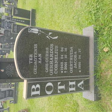 BOTHA Gerhardus Cornelius 1948-2001 &amp; Gertruida Jacoba 1950-