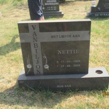 BILJON Nettie, van 1909-2006