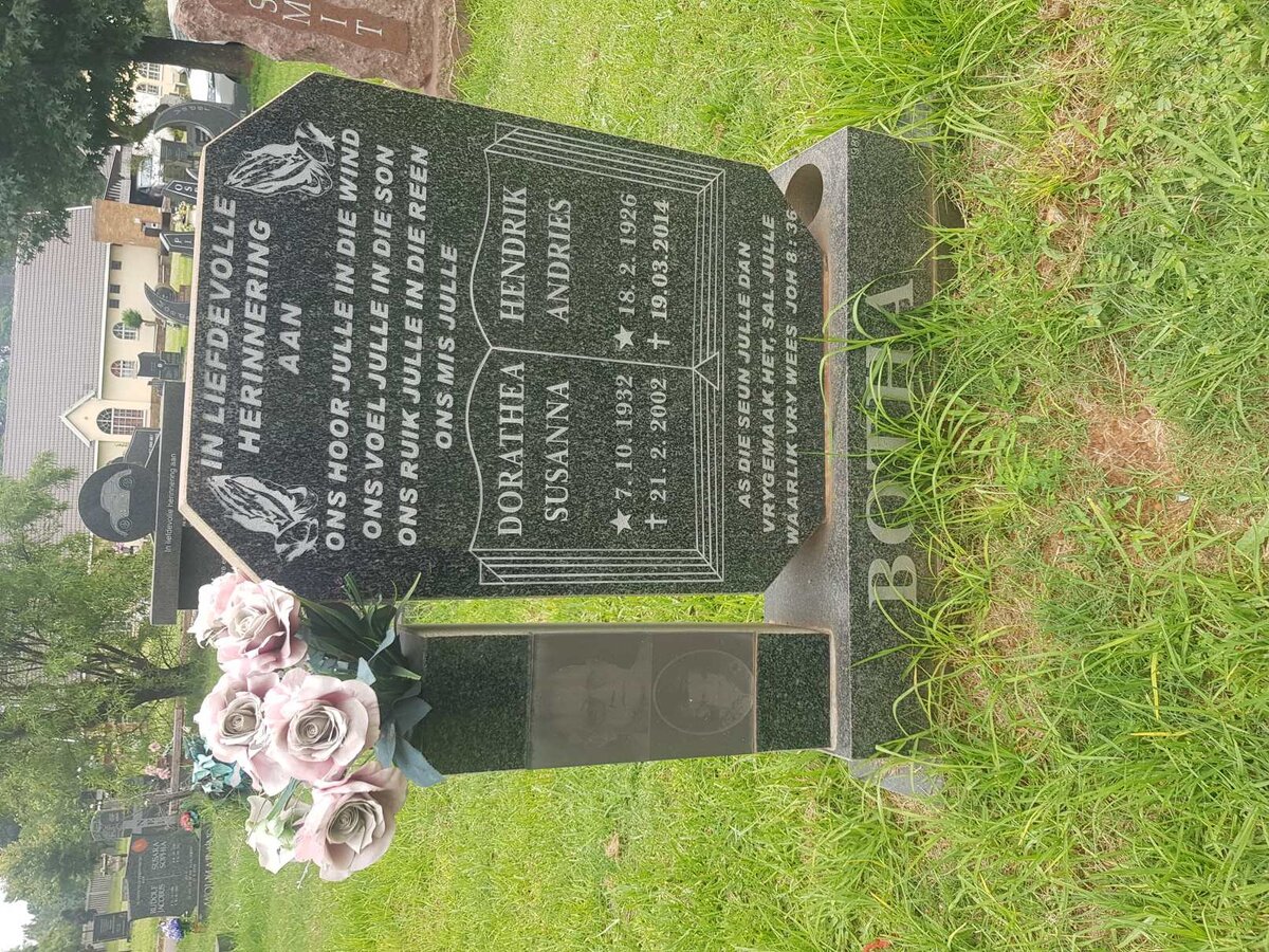 BOTHA Hendrik Andries 1926-2014 &amp; Dorathea Susanna 1932-2002
