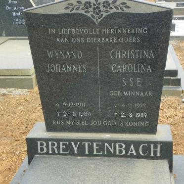 BREYTENBACH Wynand Johannes 1911-1984 &amp; Christina Carolina S.S.E. MINNAAR 1922-1989