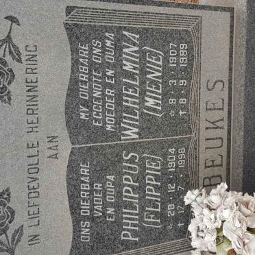 BEUKES Philippus 1904-1998 &amp; Wilhelmina 1907-1989