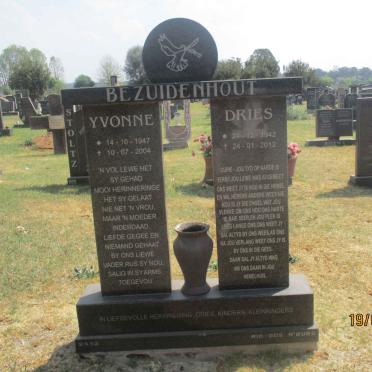 BEZUIDENHOUT Dries 1942-2012 &amp; Yvonne 1947-2004