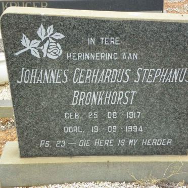 BRONKHORST Johannes Gerhardus Stephanus 1917-1994