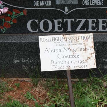 COETZEE Aletta Magrietha 1954-2013 #2