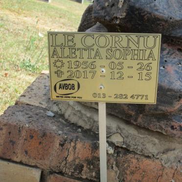 CORNU Aletta Sophia, le 1956-2017