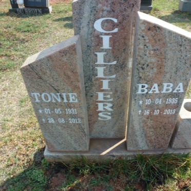 CILLIERS Tonie 1931-2012 &amp; Baba 1935-2013