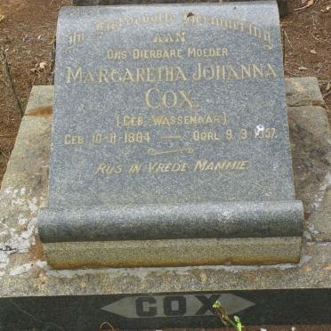 COX Margaretha Johanna nee WASSENAAR 1884-1957
