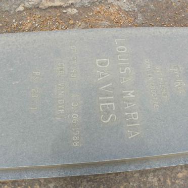 DAVIES Louisa Maria nee VAN DYK 1901-1988