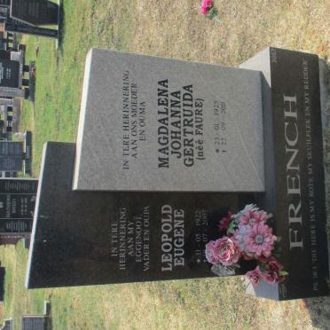 FRENCH Leopold Eugene 1922-2007 &amp; Magdalena Johanna Gertruida FAURE 1925-2011