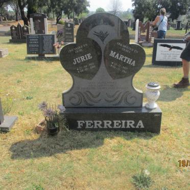 FERREIRA Jurie 1923-2006 &amp; Martha 1927-2012
