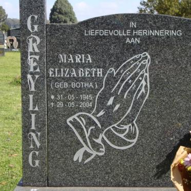 GREYLING Maria Elizabeth nee BOTHA 1945-2004
