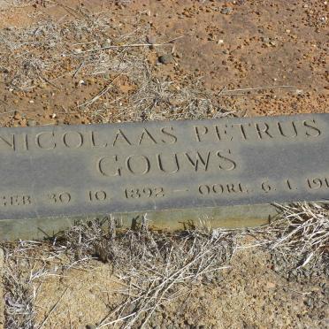 GOUWS Nicolaas Petrus 1892-1915