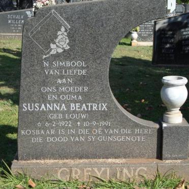 GREYLING Susanna Beatrix nee LOUW 1922-1991
