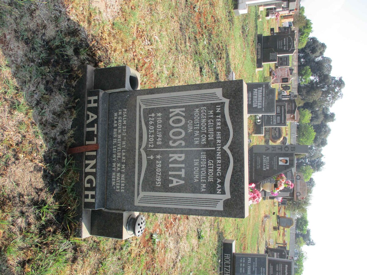 HATTINGH Koos 1948-2012 &amp; Rita 1951-
