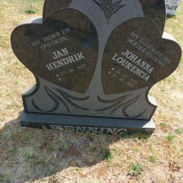 HENNING Jan Hendrik 1927-  &amp; Johanna Lourencia 1923-2005