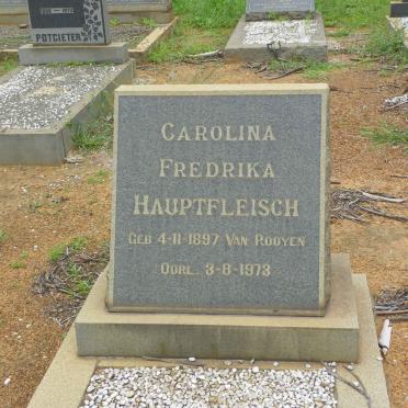 HAUPTFLEISCH Carolina Fredrika nee VAN ROOYEN 1897-1973