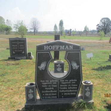 HOFFMAN Hendrik Jacobus 1941-2009 &amp; Gesina Johanna Katharina 1949-