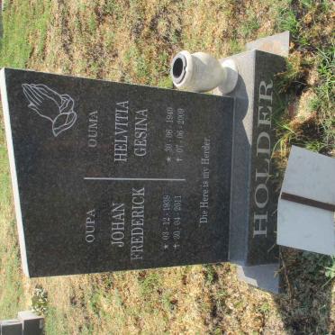 HOLDER Johan Frederick 1939-2011 &amp; Helvitia Gesina 1940-2009