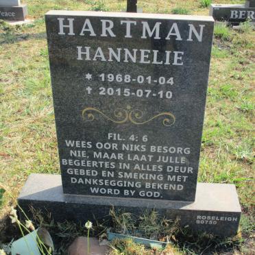 HARTMAN Hannelie 1968-2015
