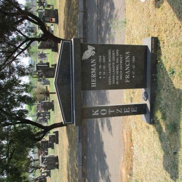 KOTZEE Herman 1952-2007 &amp; Francina 1954-