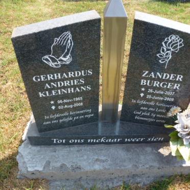 KLEINHANS Gerhardus Andries 1965-2008 :: BURGER Zander 2007-2009