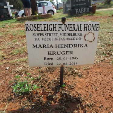 KRUGER Maria Hendrika 1945-2014