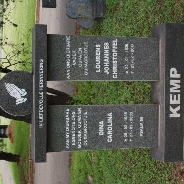KEMP Lourens Johannes Christoffel 1926-2013 &amp; Dina Carolina 1935-2003