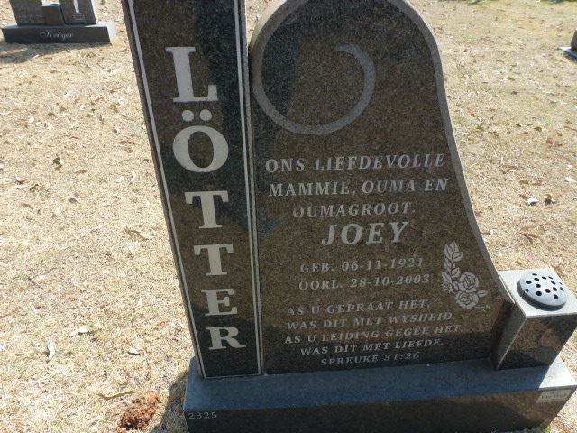 LOTTER Joey 1921-2003
