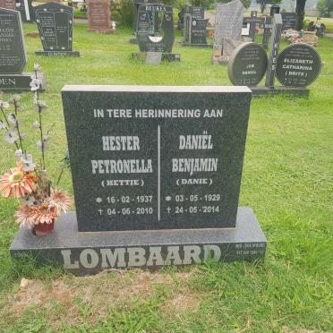 LOMBAARD Daniel Benjamin 1929-2014 &amp; Hester Petronella 1937-2010