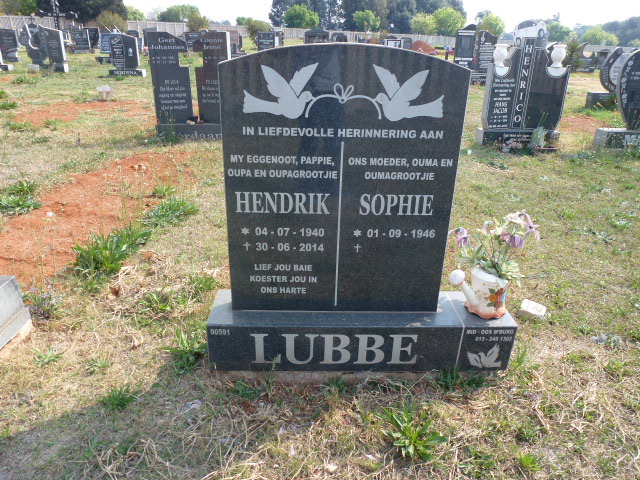 LUBBE Hendrik 1940-2014 &amp; Sophie 1946-