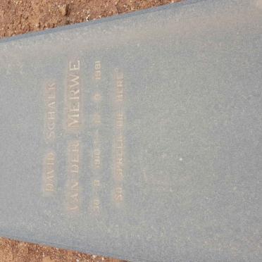 MERWE David Schalk, van der 1910-1981