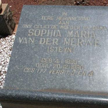 MERWE Sophia Maria, van der nee STEYN 1899-1980