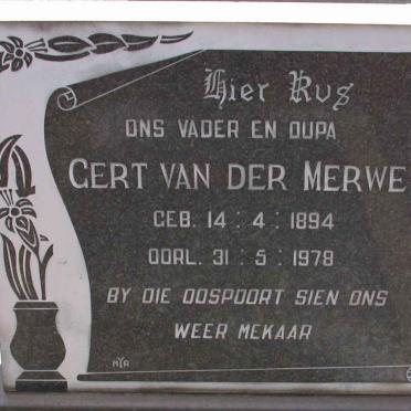 MERWE Gert, van der 1894-1978