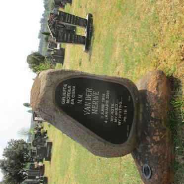 MERWE M.M., van der 1914-2005