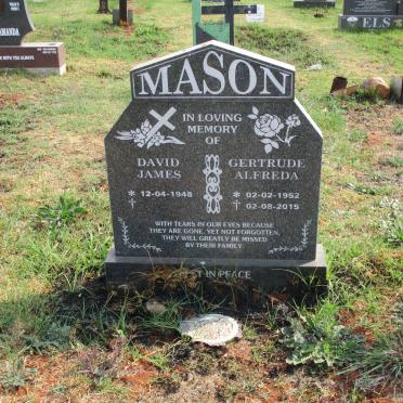 MASON David James 1948- &amp; Gertruida Alfreda 1952-2015