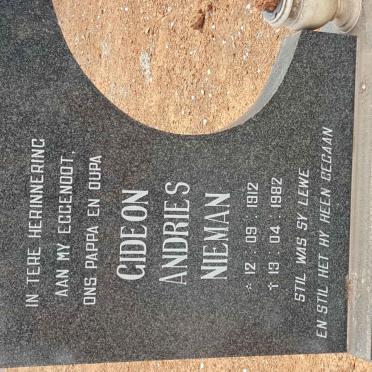 NIEMAN Gideon Andries 1912-1982 &amp; Susanna Jacoba E. 1920-2006 :: NIEMAN Gideon 1952-2014 #1