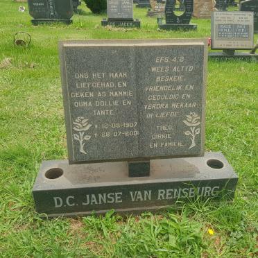 RENSBURG D.C., Janse van 1907-2001